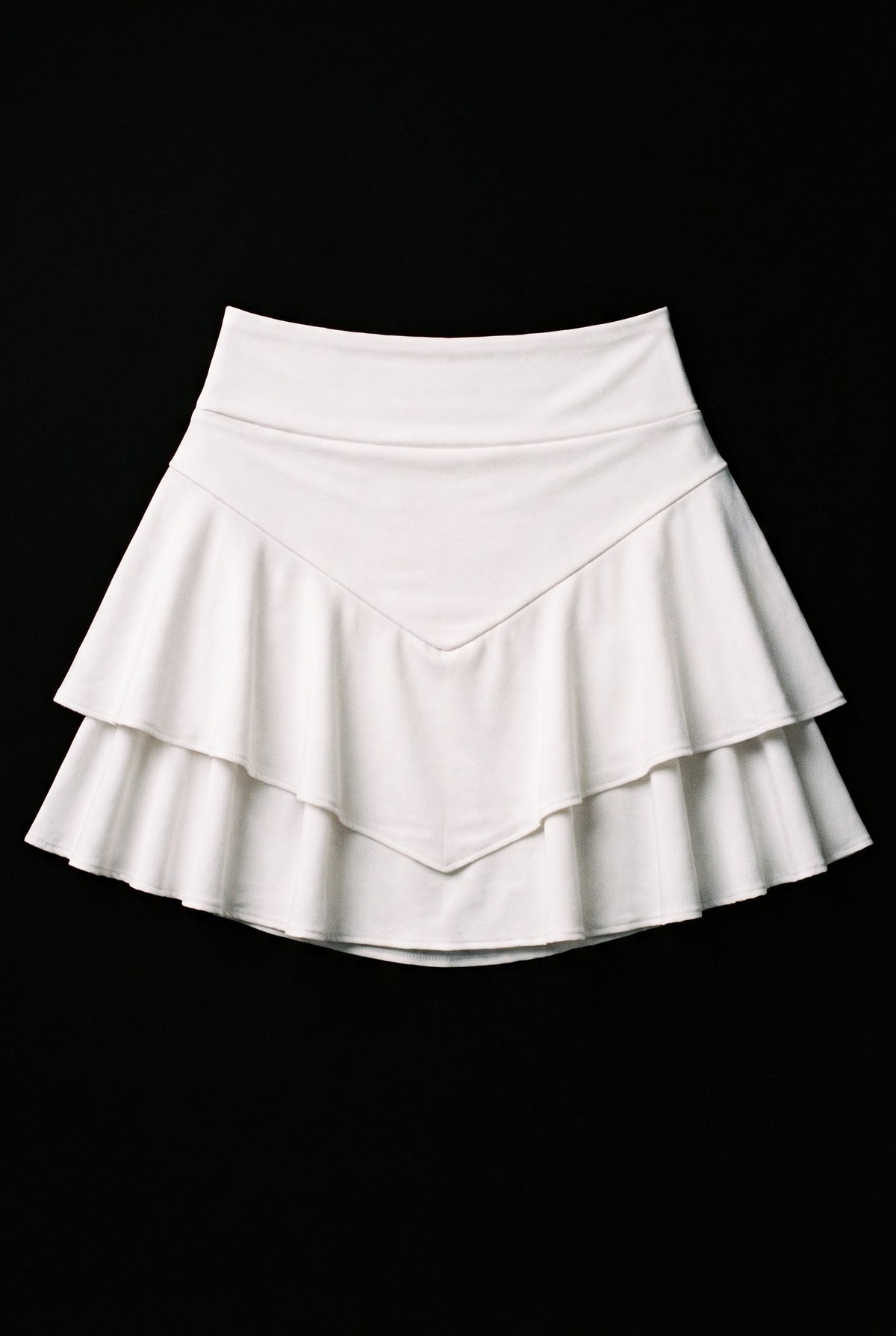 White V-Shape Ruffle Skort product shot