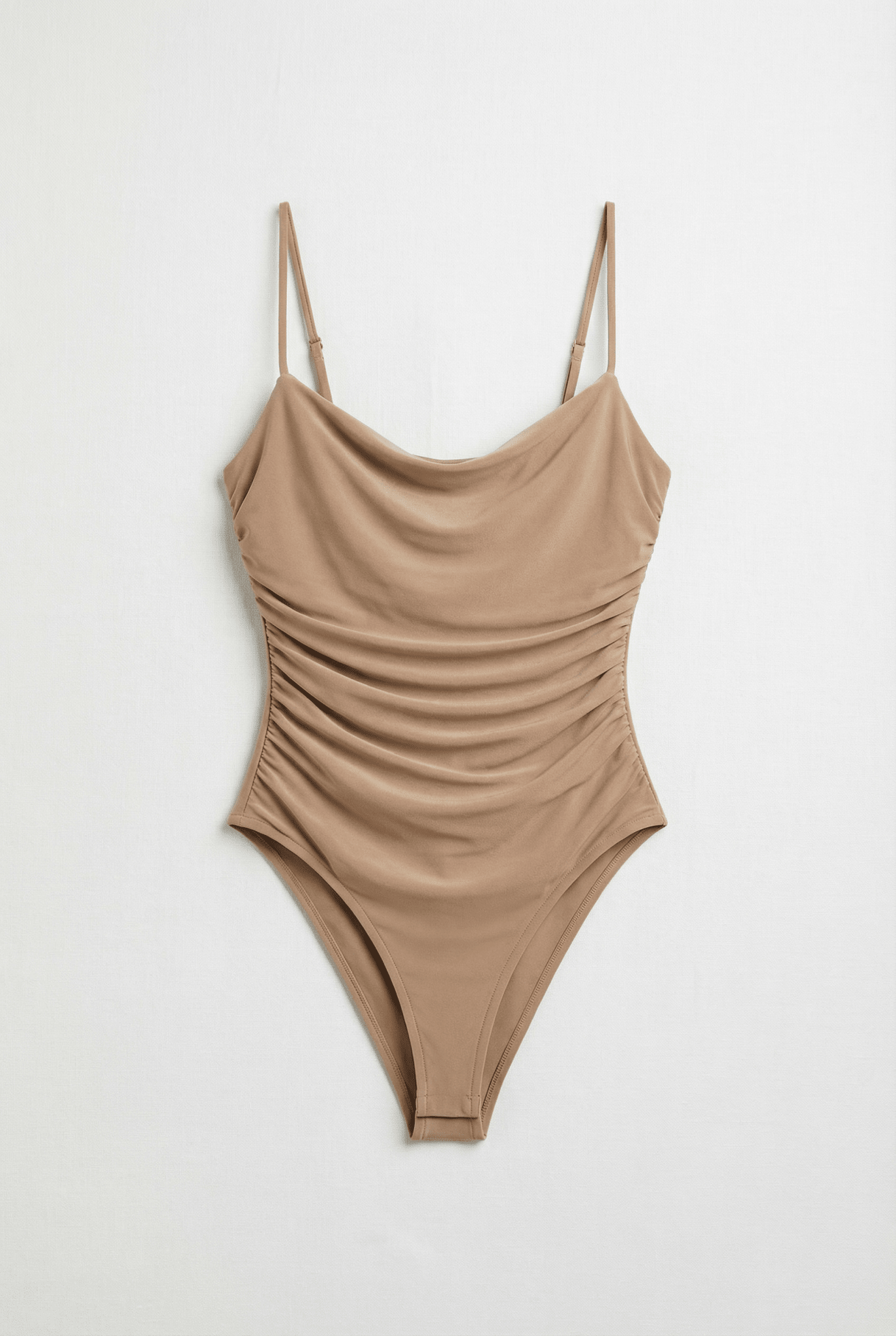 Beige Scrunch Bodysuit - BEEGLEE