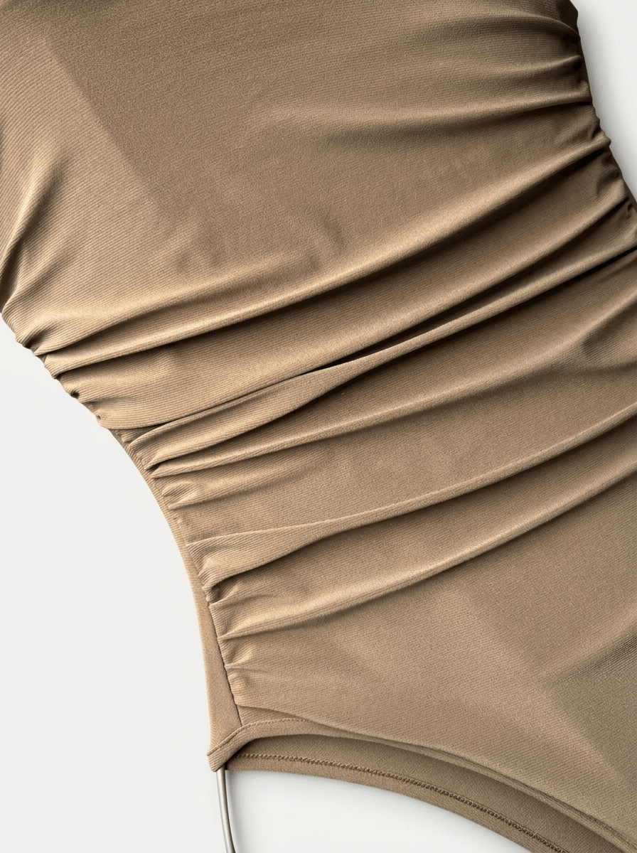 Beige Scrunch Bodysuit - BEEGLEE