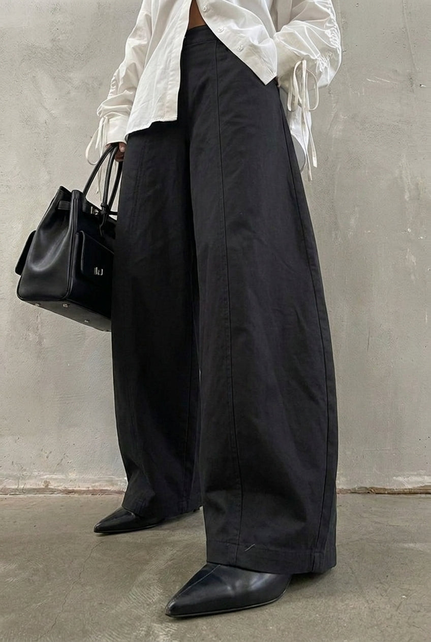 Black Arc Barrel Pants — side profile