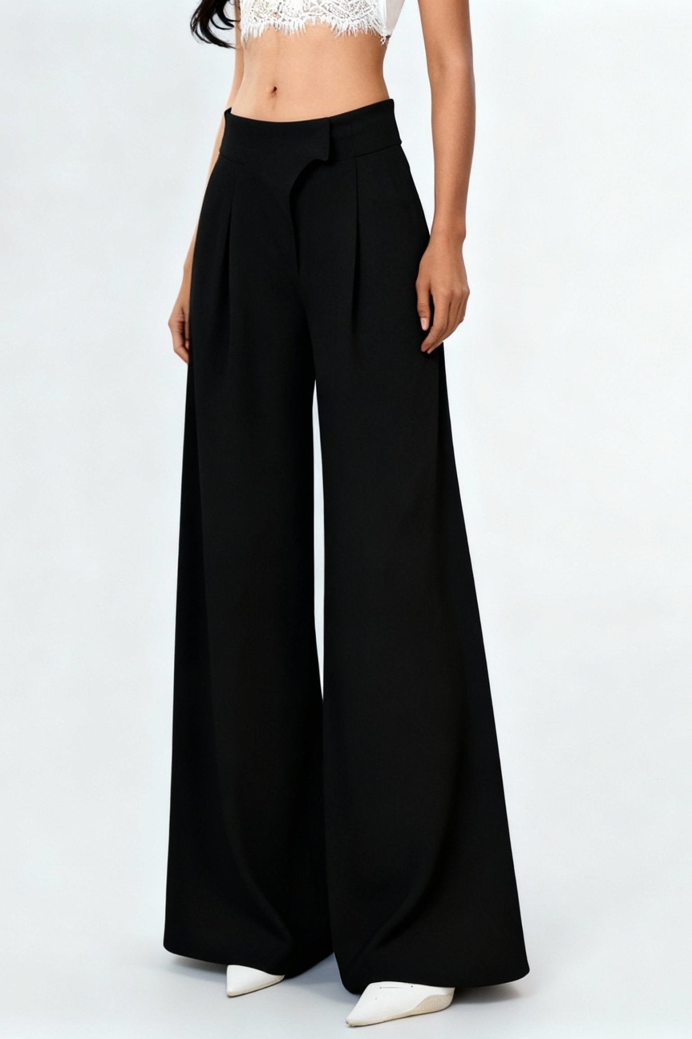 deres】drape pants (black) deres デレス Sophia drape pants Black 1