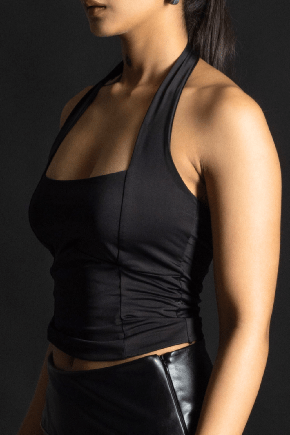 Black Beatrice halter neck top - BEEGLEE