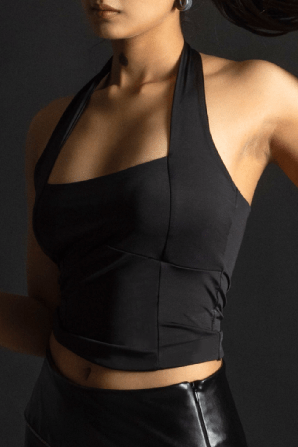 Black Beatrice halter neck top - BEEGLEE