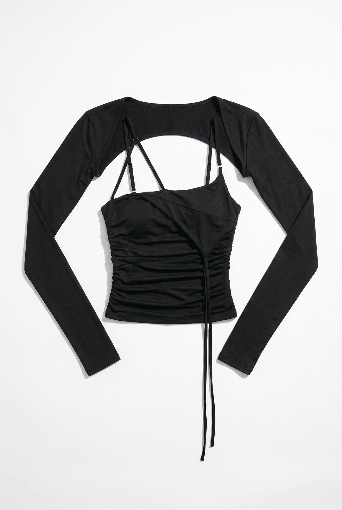 Black Bolero Strap Top - BEEGLEE