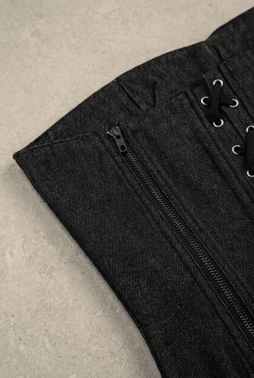 Black Bulletproof Denim Corset - BEEGLEE