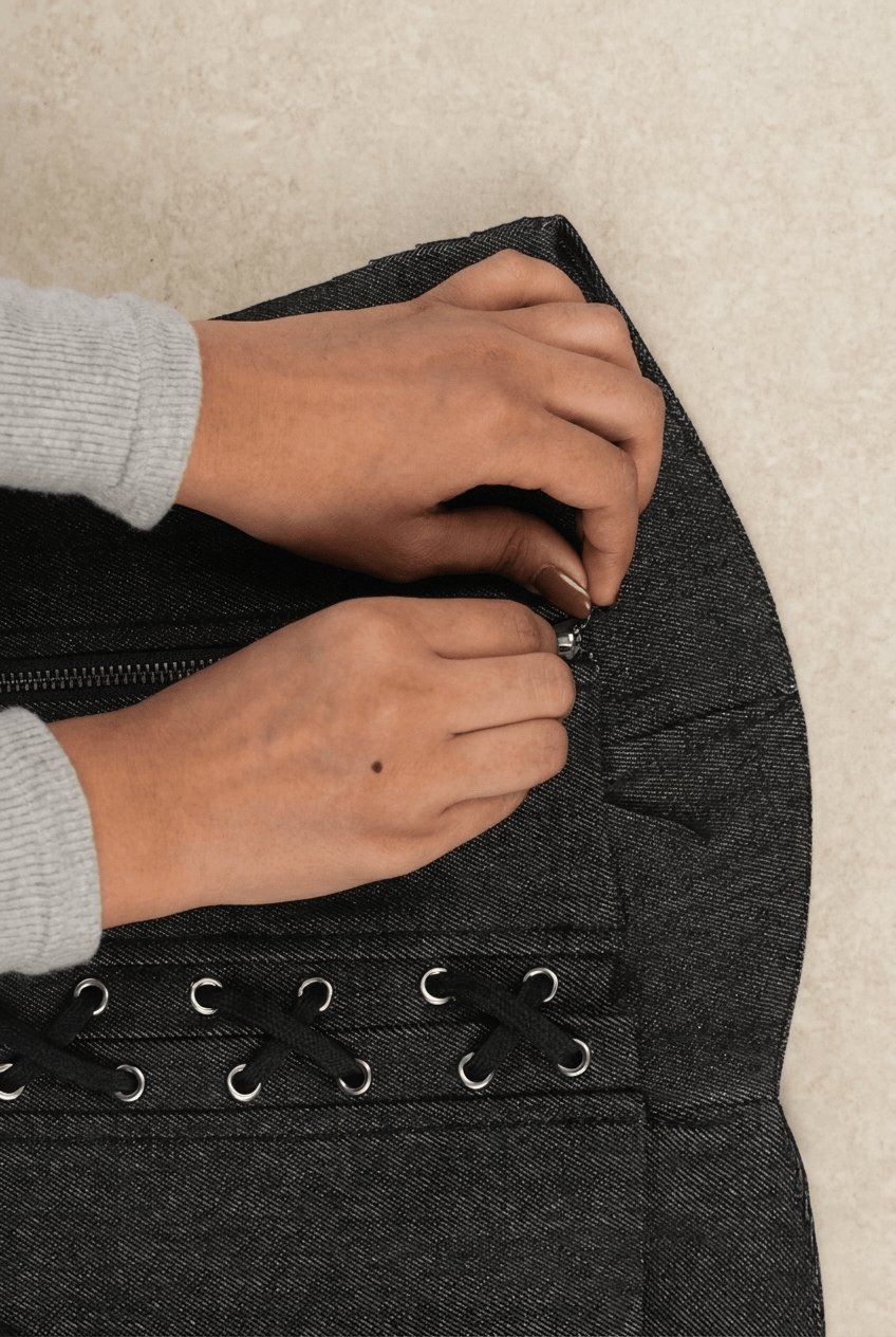 Black Bulletproof Denim Corset - BEEGLEE