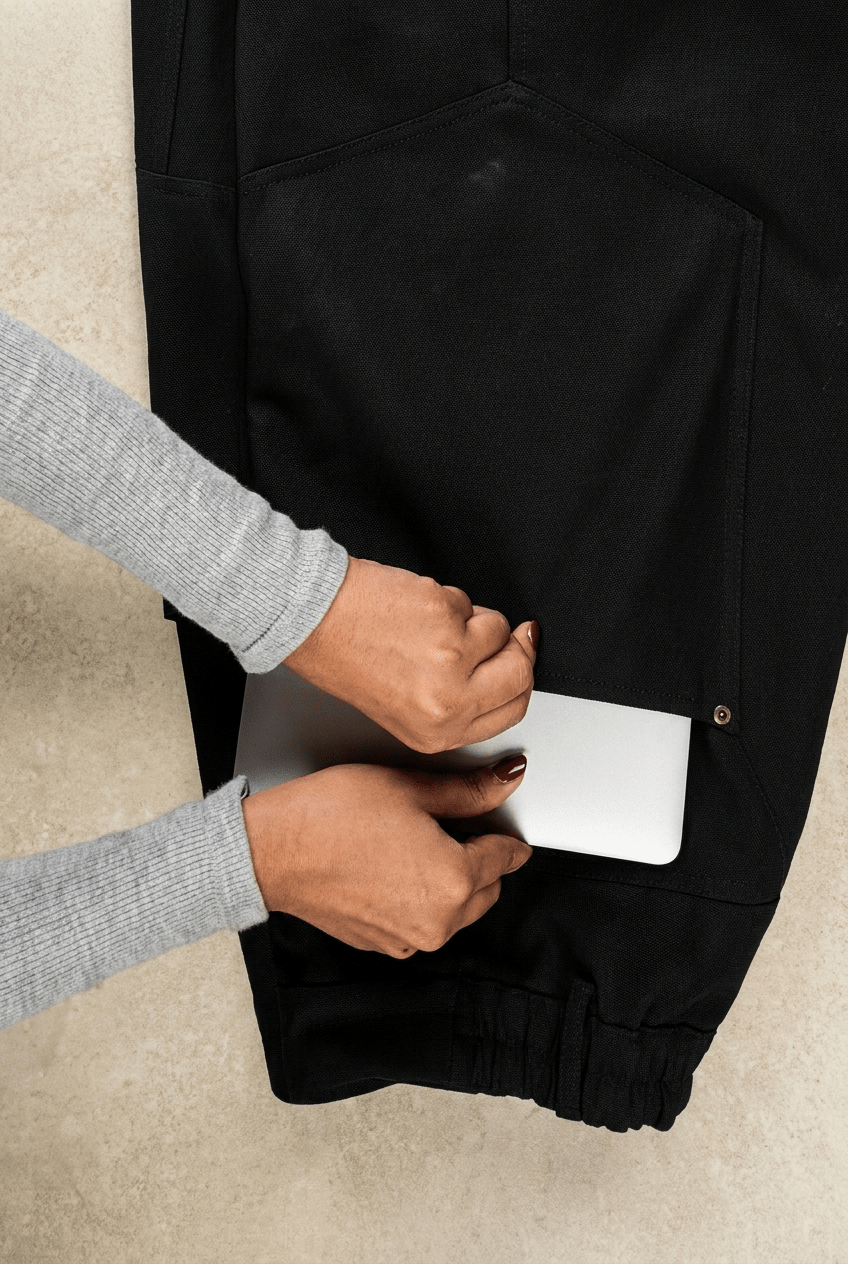 Black Carpenter Pants - BEEGLEE