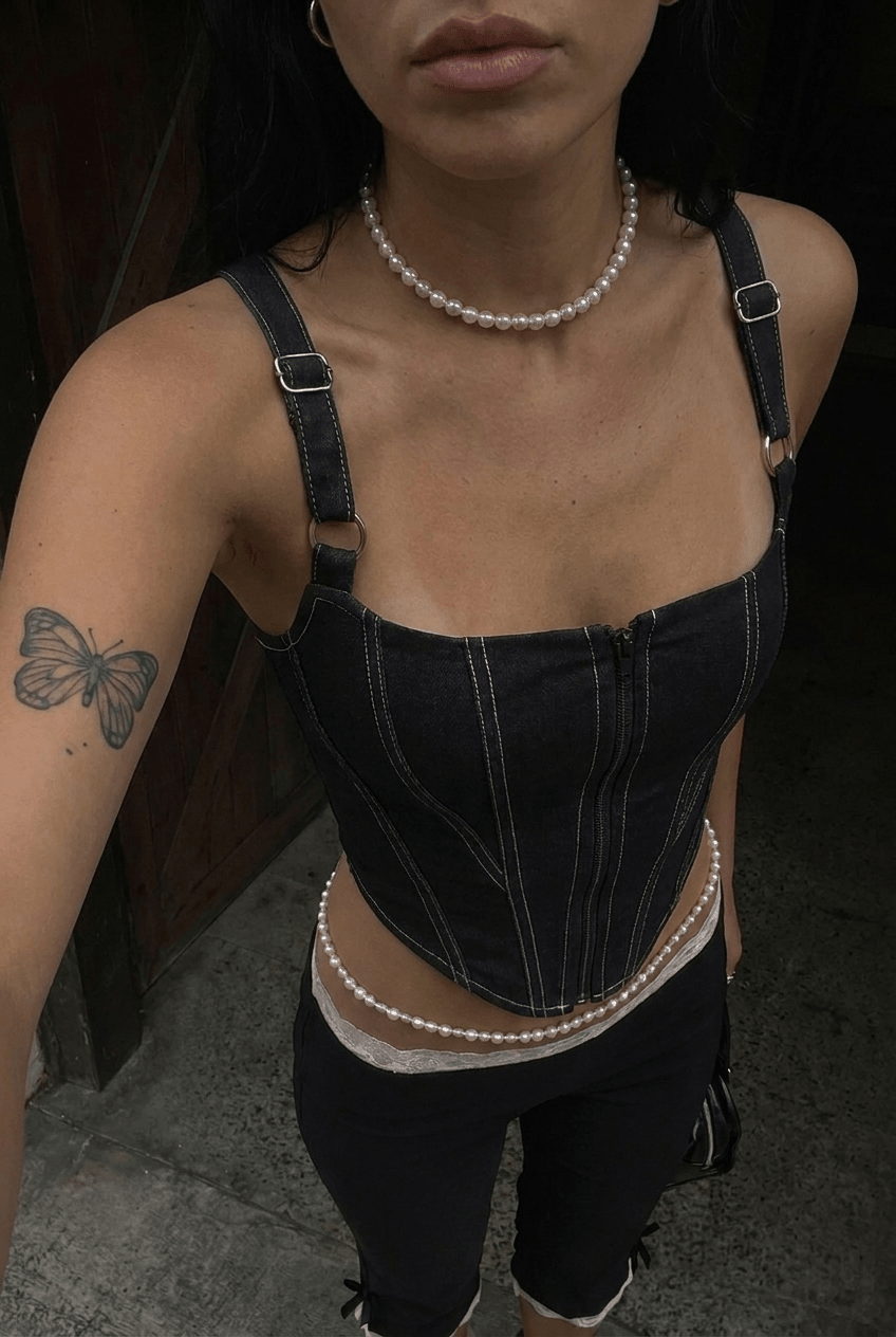 Black CEO Zip-Up Corset - BEEGLEE