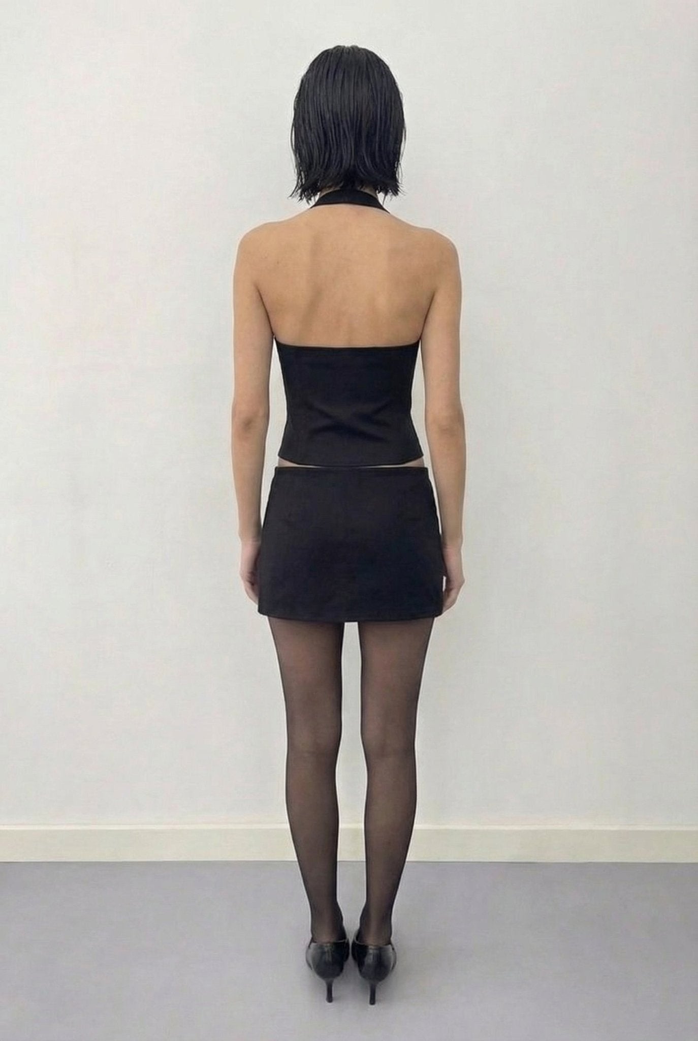 Black Cinch Drawstring Skort - BEEGLEE