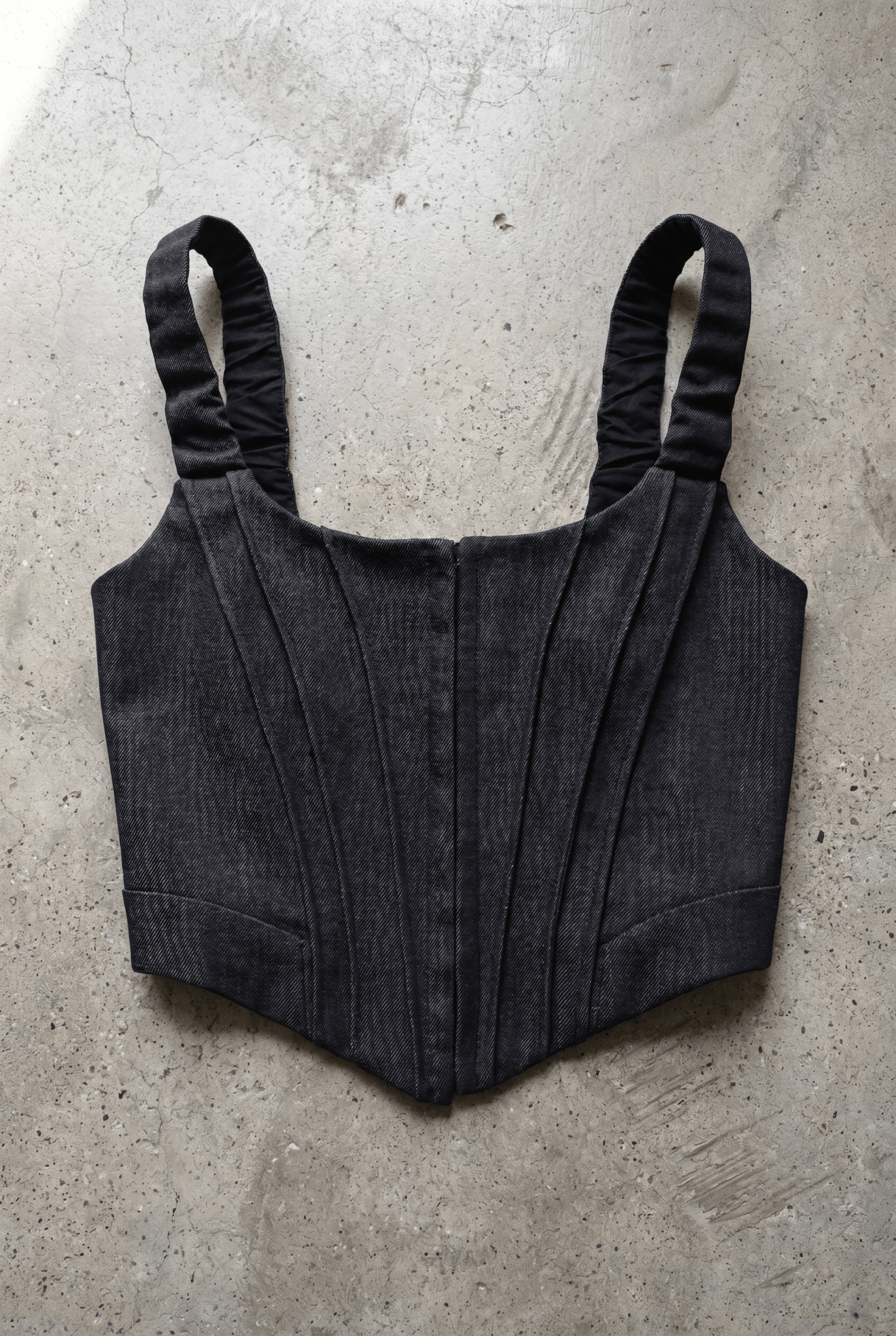 Black Corest Denim Top - BEEGLEE