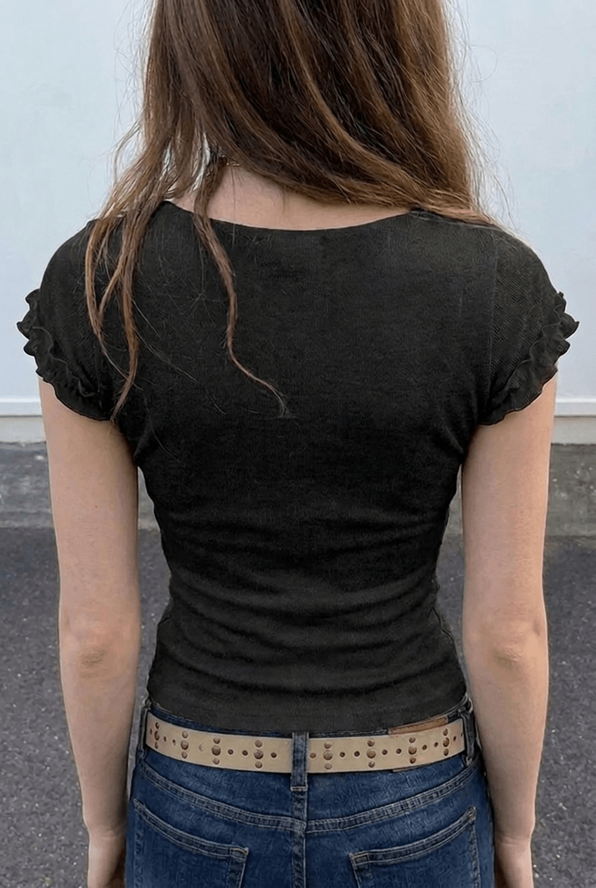 Black Cowl Lace Top - BEEGLEE