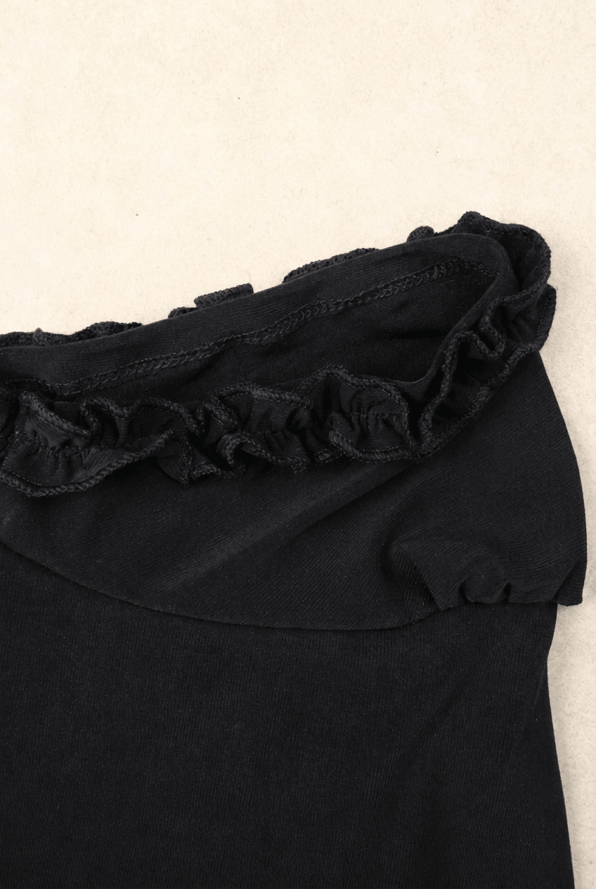 Black Cowl Lace Top - BEEGLEE