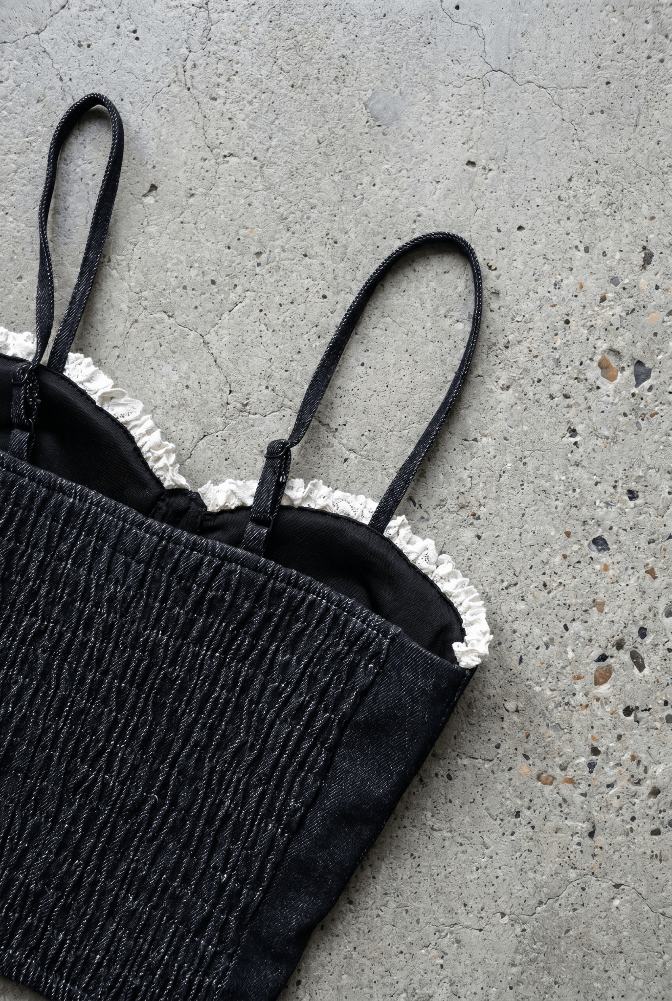 Black Crush Denim Corset - BEEGLEE