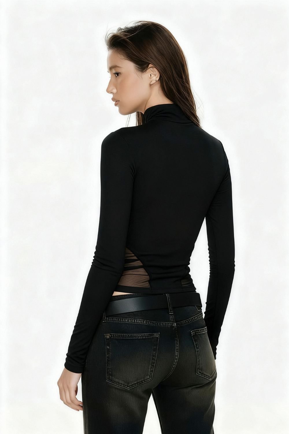 Black Cyber Mesh Tee - BEEGLEE