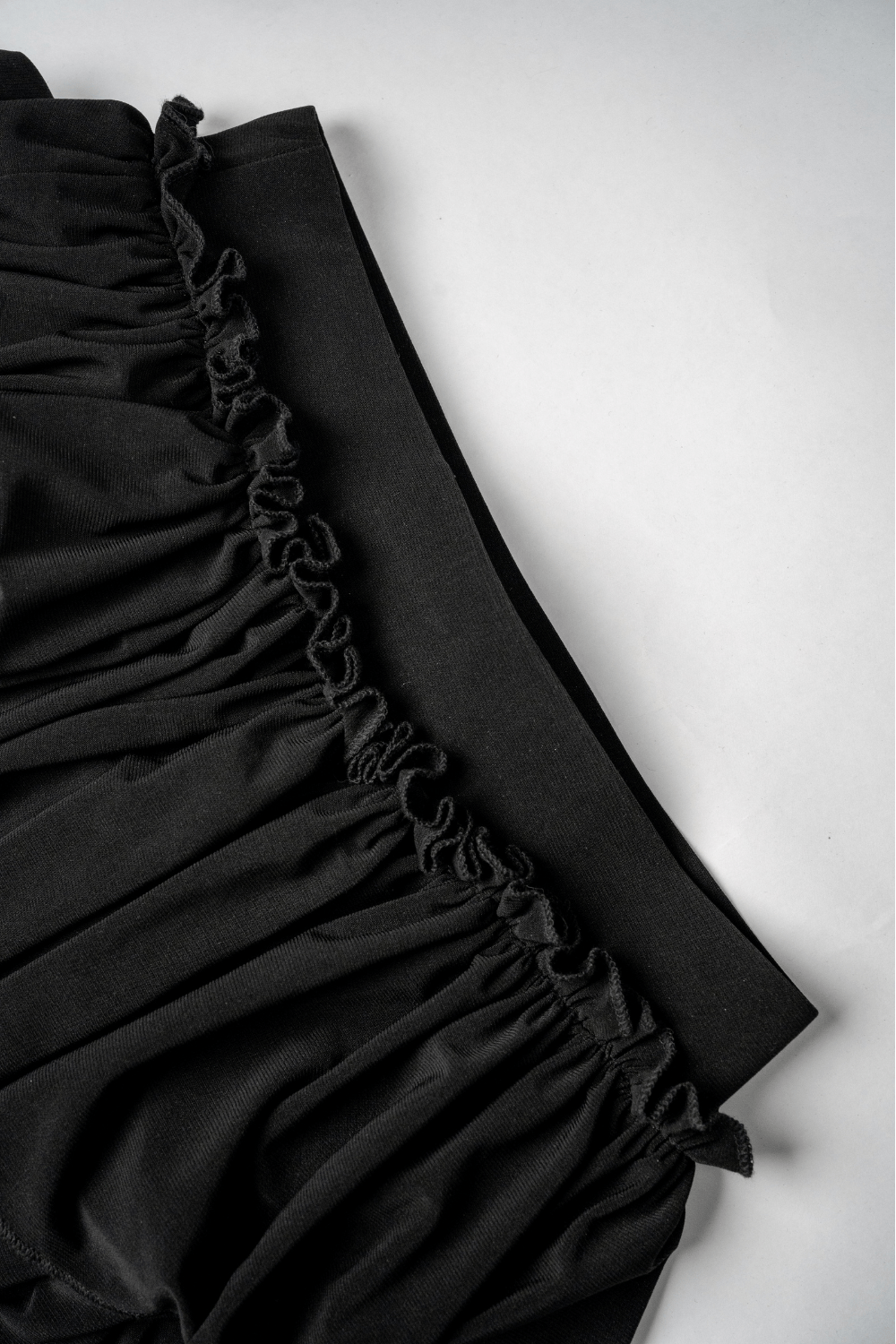 Black Double ruffle skirt with lace hem - BEEGLEE
