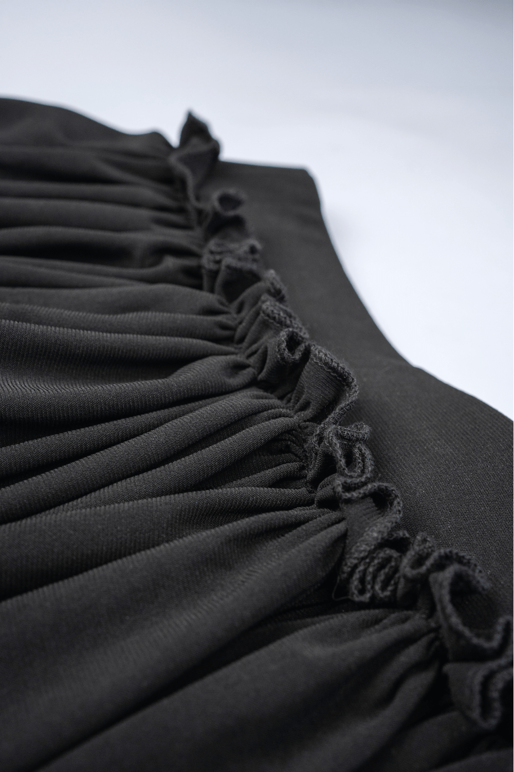 Black Double ruffle skirt with lace hem - BEEGLEE