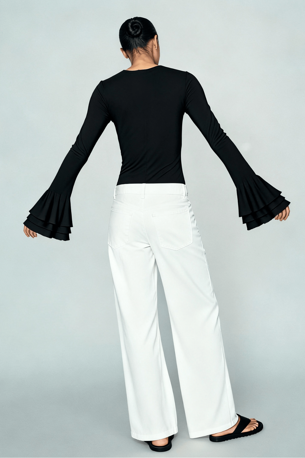 Black Drama Sleeve Playsuit - BEEGLEE