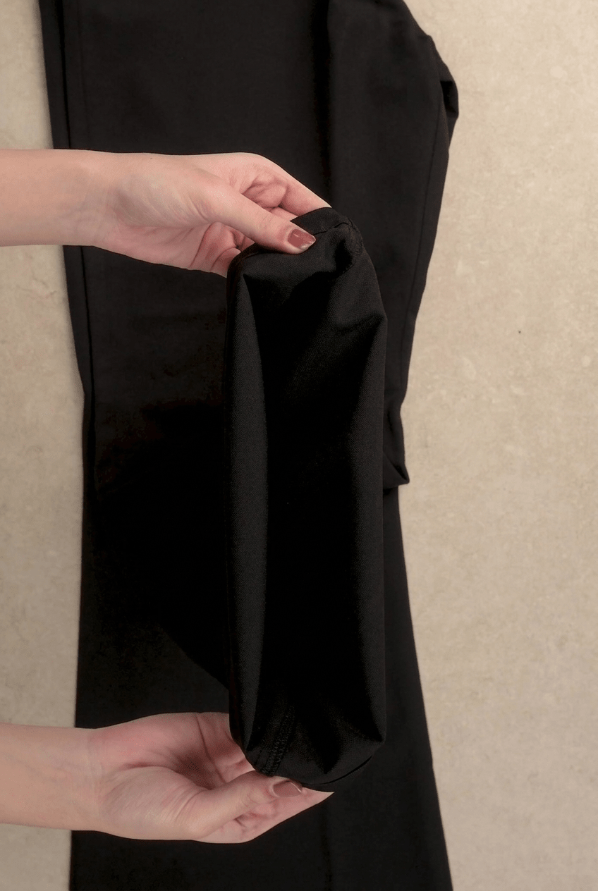 Black Drawstring Flared Pants - BEEGLEE
