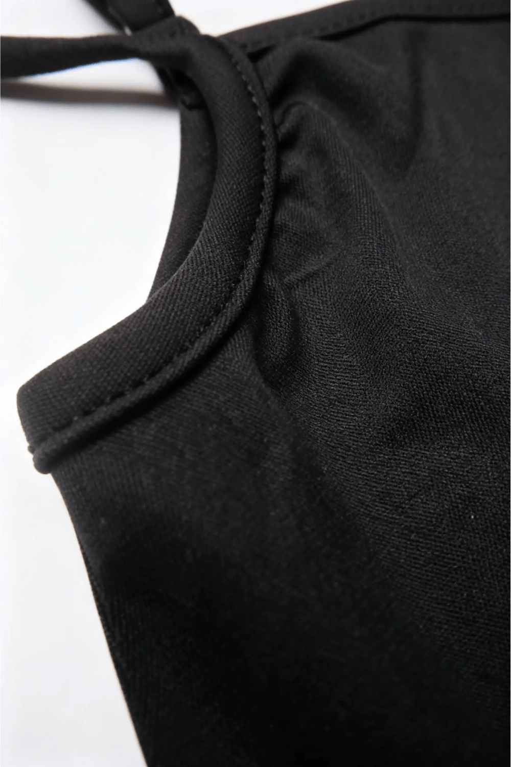 Black Extra Deep Strap Bodysuit - BEEGLEE