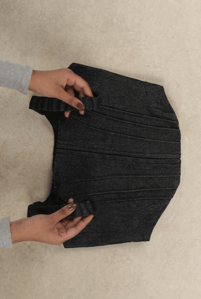 Black Felony Denim Corset - BEEGLEE