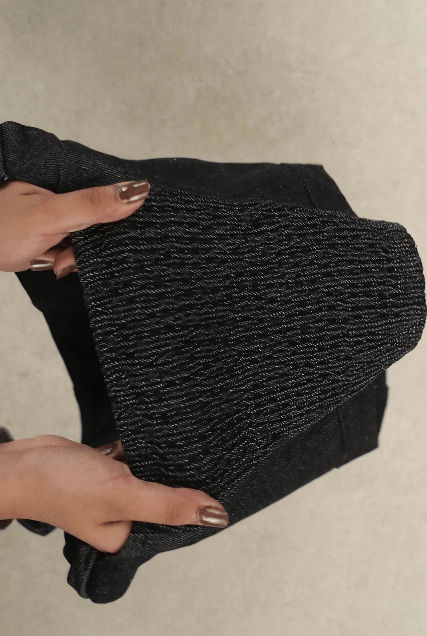 Black Felony Denim Corset - BEEGLEE