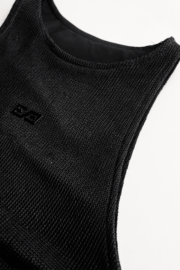 Black Feral Knit Tank - BEEGLEE