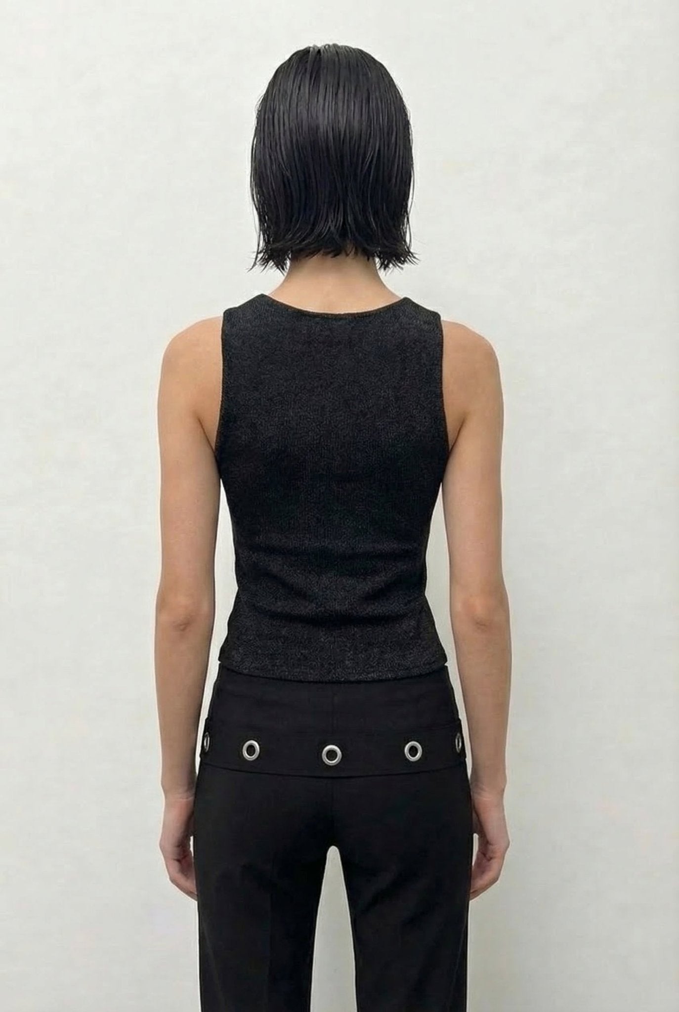 Black Feral Knit Tank - BEEGLEE