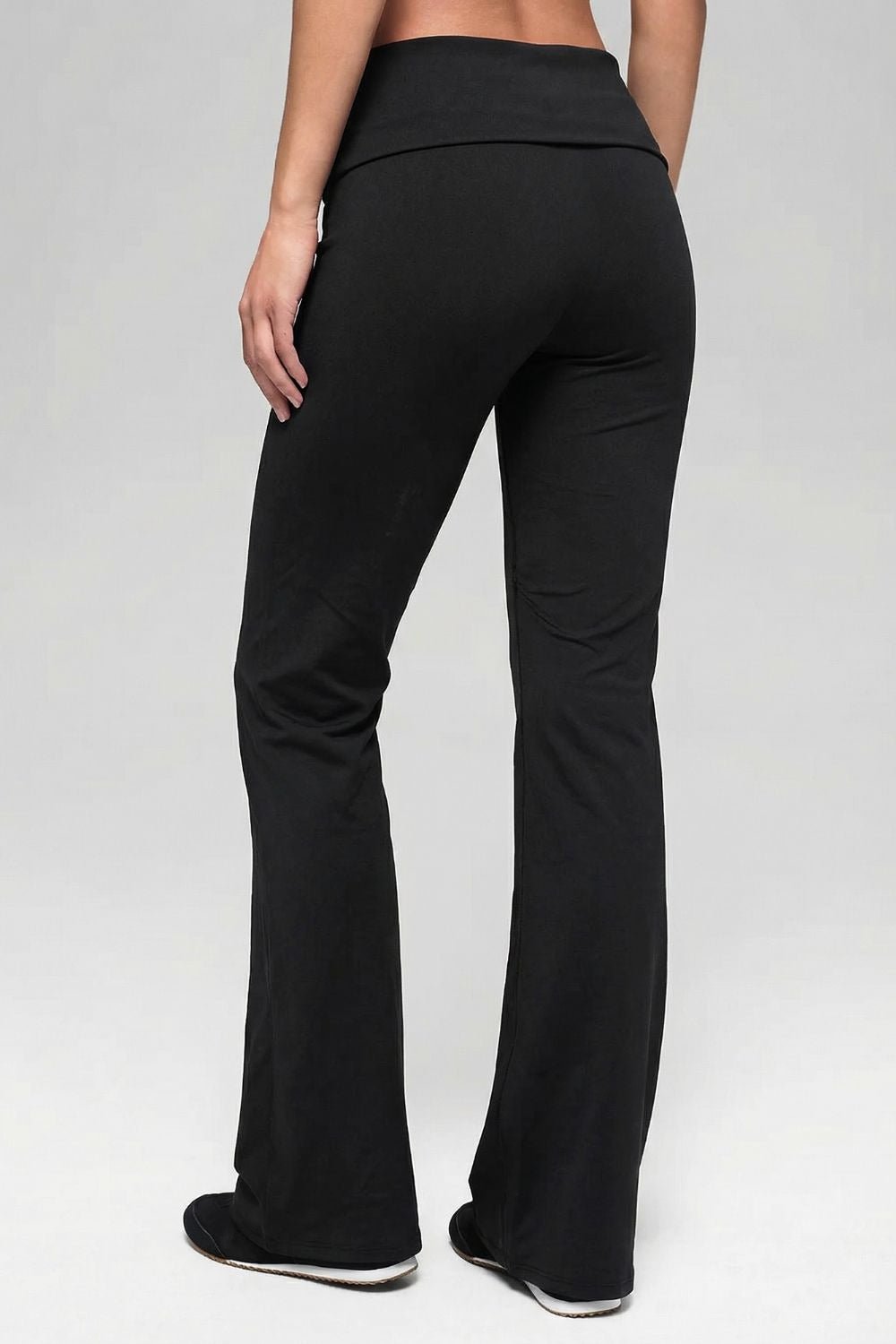 Black Flared folded pants - BEEGLEE