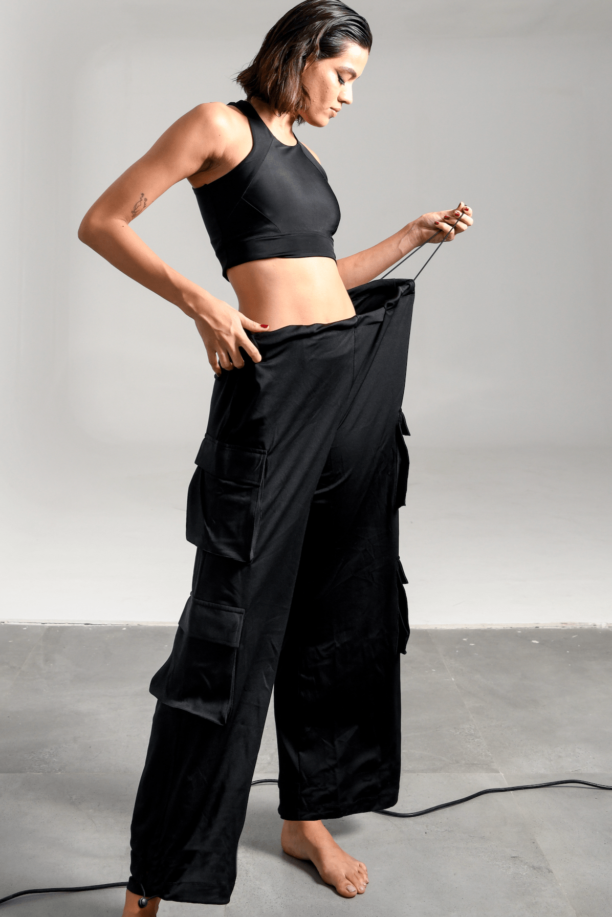 Black FreeFall Drawstring Pants - BEEGLEE