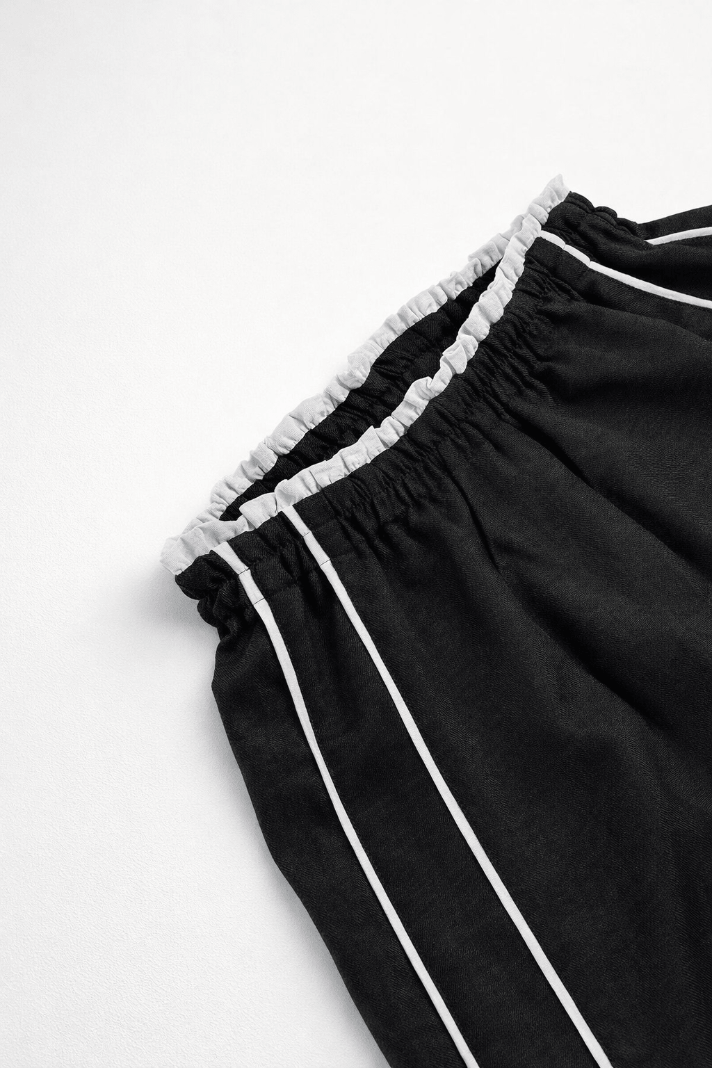 Black Frill Linen pants - BEEGLEE