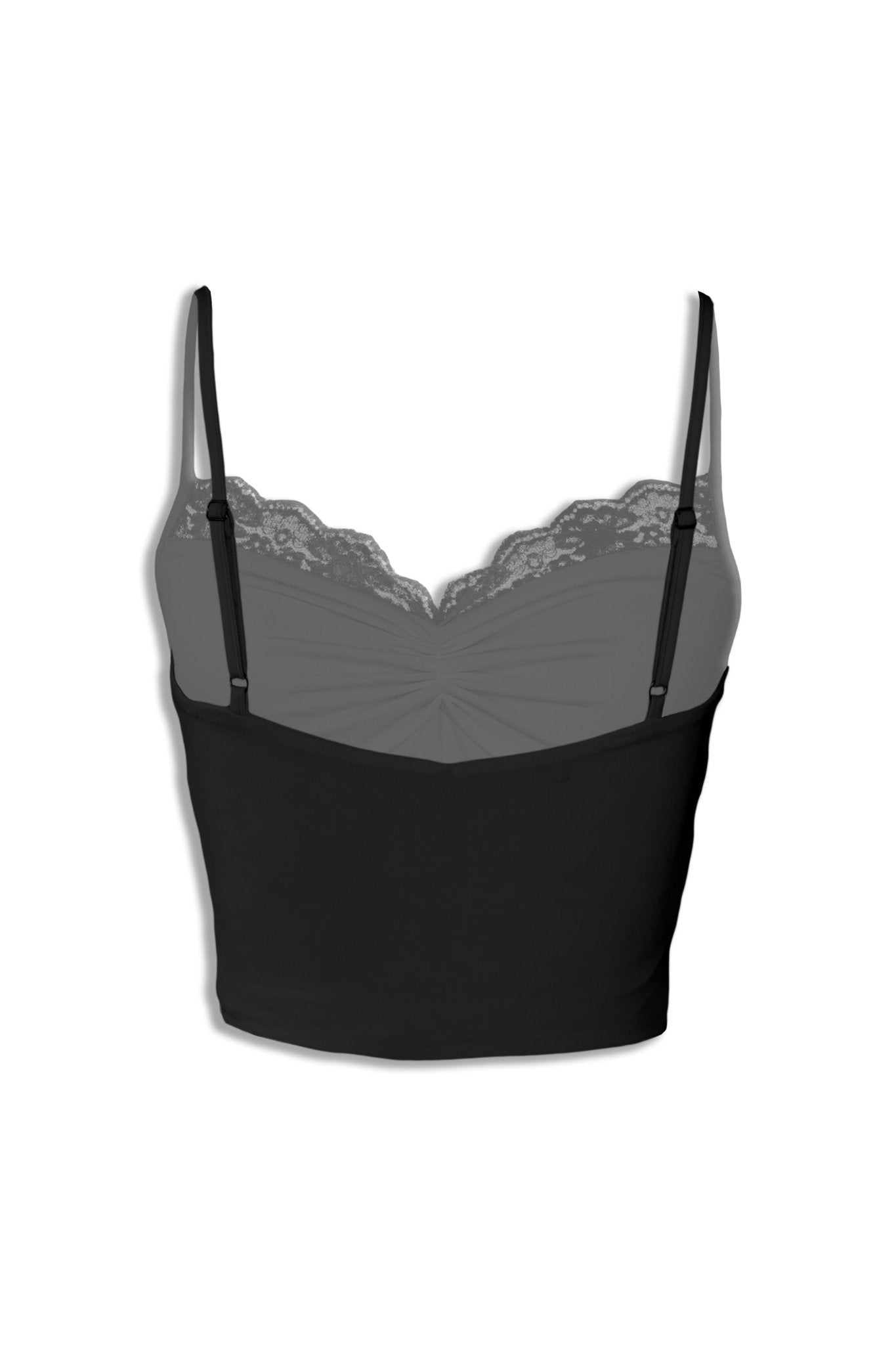 Black Gather bust lace top - BEEGLEE