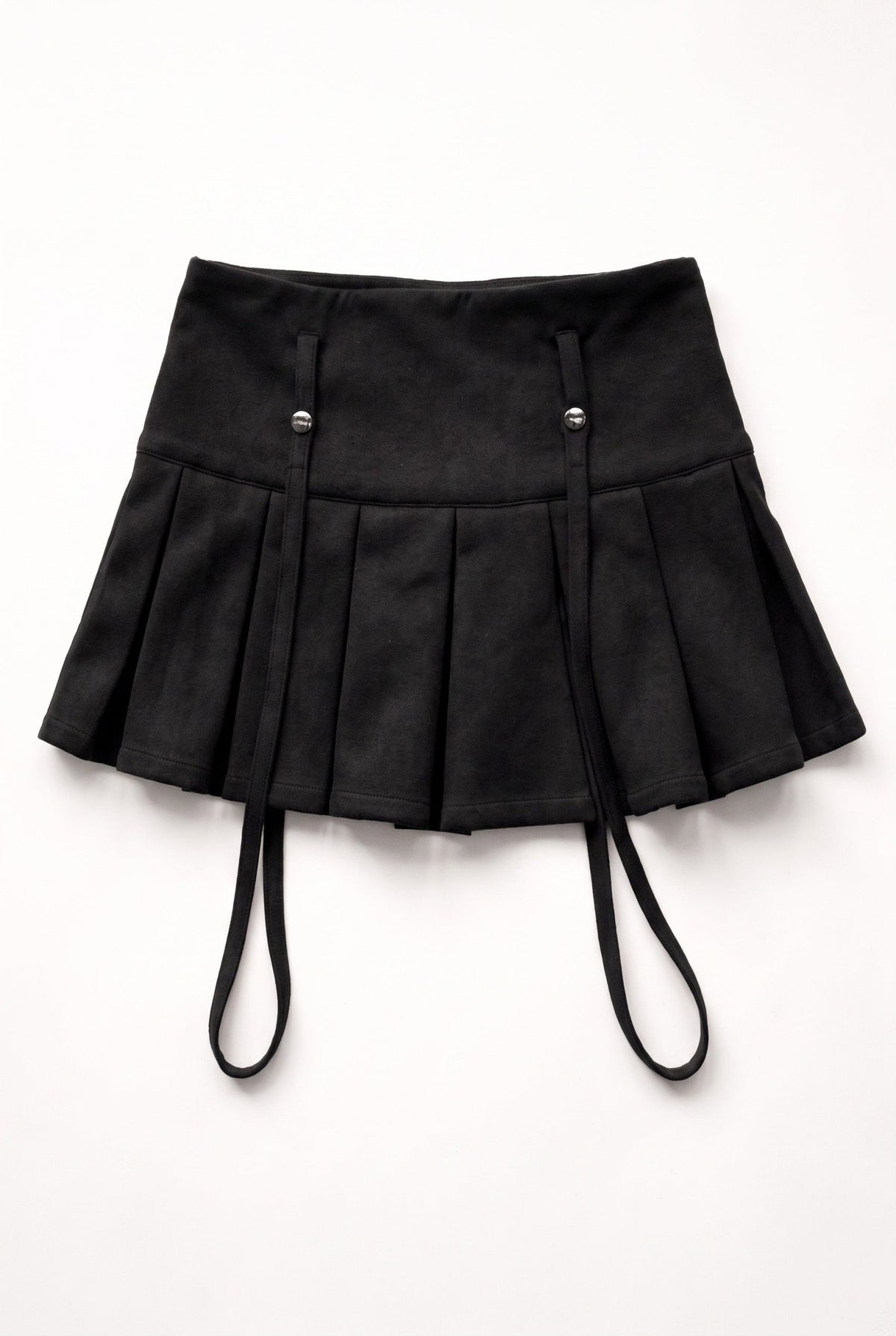 Black Harness Pleat Skort - BEEGLEE