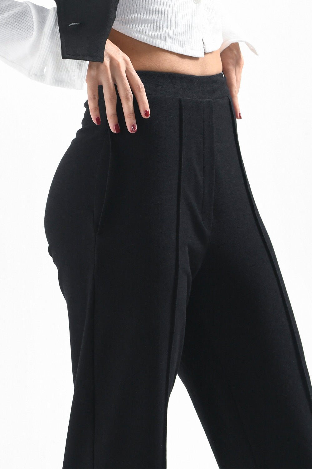 Black High Rise Tapered Pants - BEEGLEE