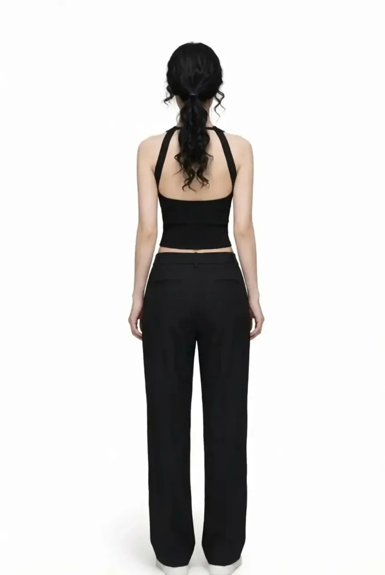 Black High Rise Tapered Pants - BEEGLEE