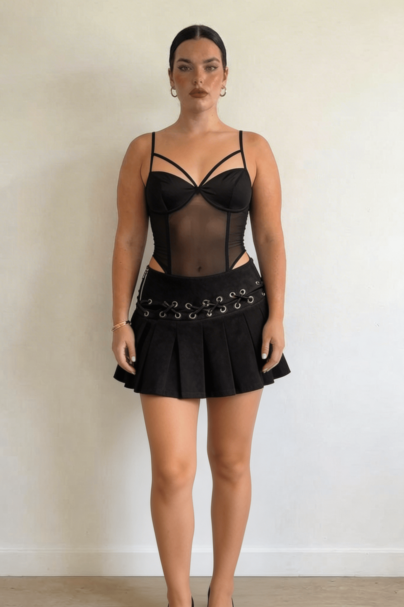 Black Ivy Mesh Bodysuit - BEEGLEE