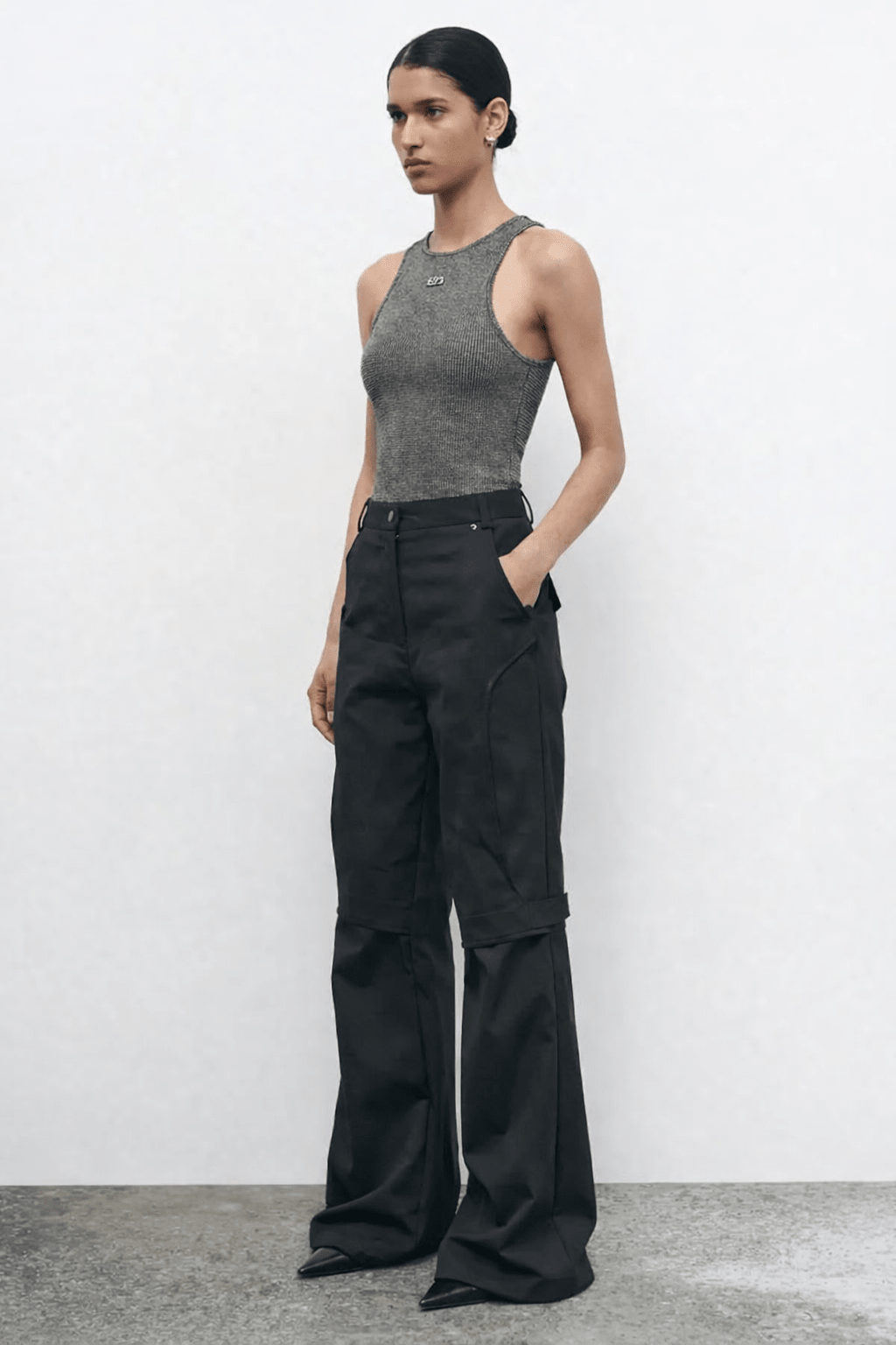 Black Knotline Wide Pants - BEEGLEE