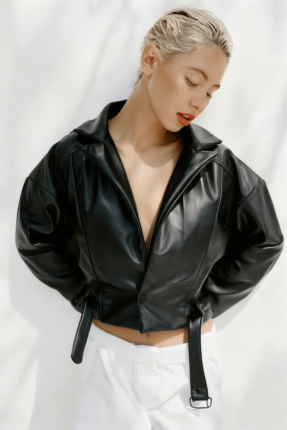 Black Kuro Leather Jacket - BEEGLEE
