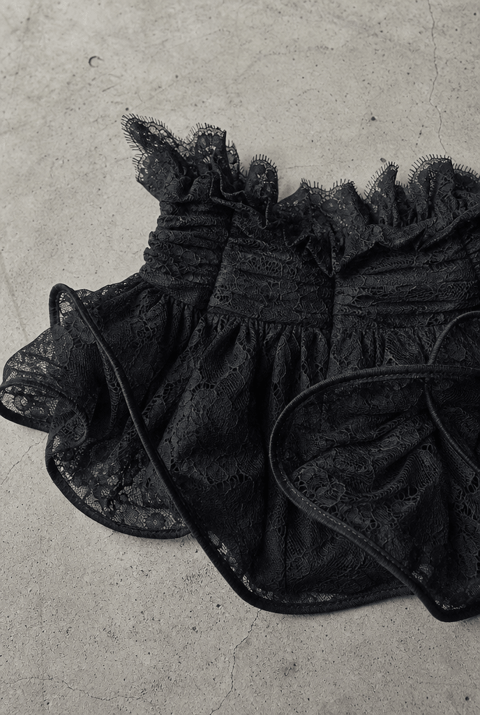Black Lace Flounce Skort - BEEGLEE