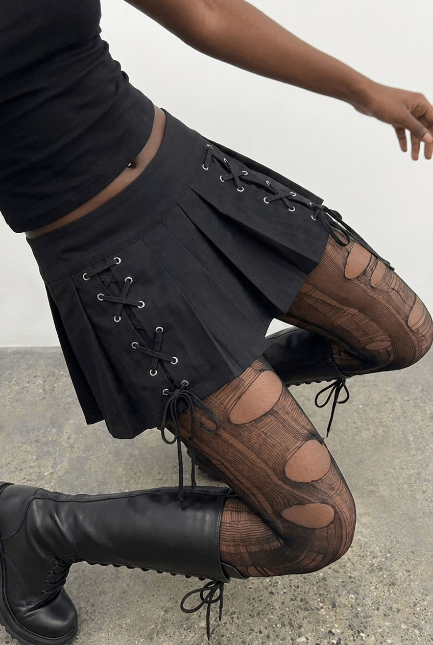 Black Laced Edge Skirt - BEEGLEE