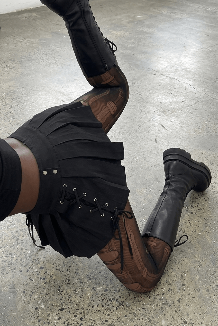 Black Laced Edge Skirt - BEEGLEE