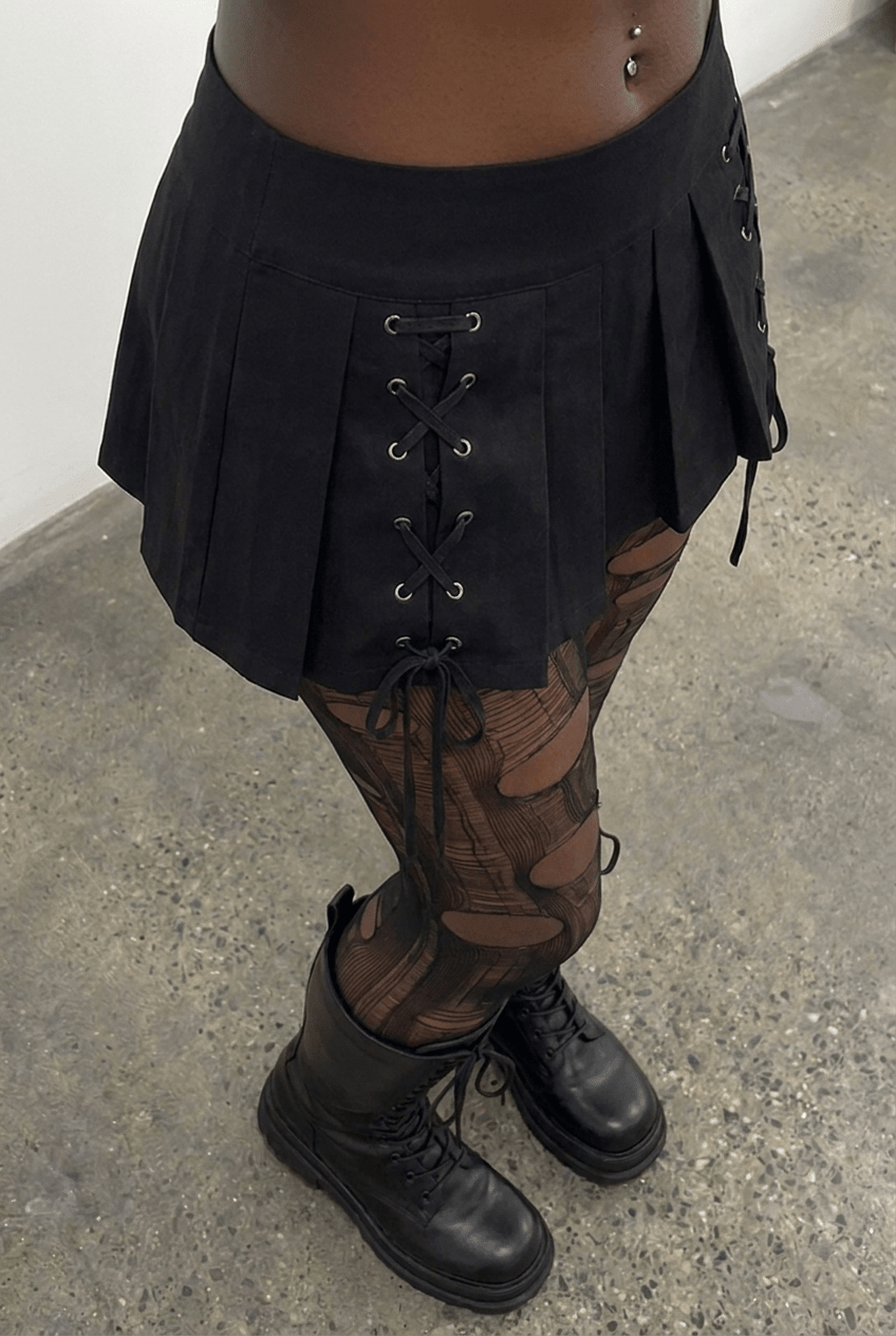 Black Laced Edge Skirt - BEEGLEE