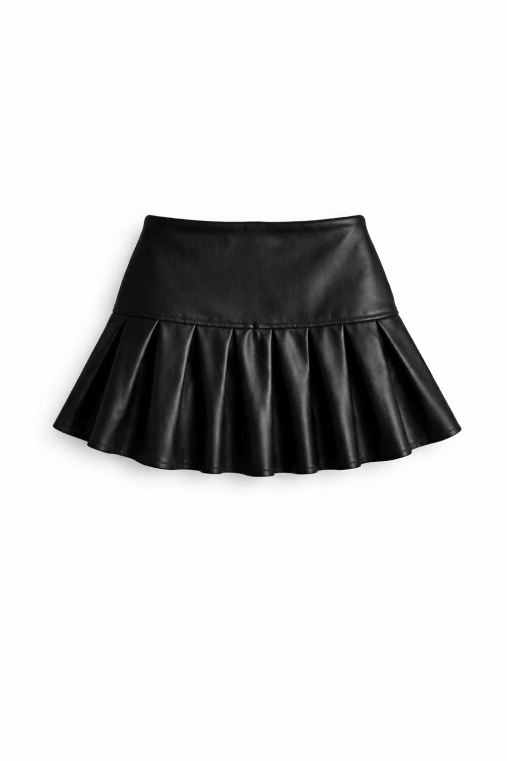 Black Leather Tennis Skirt - BEEGLEE