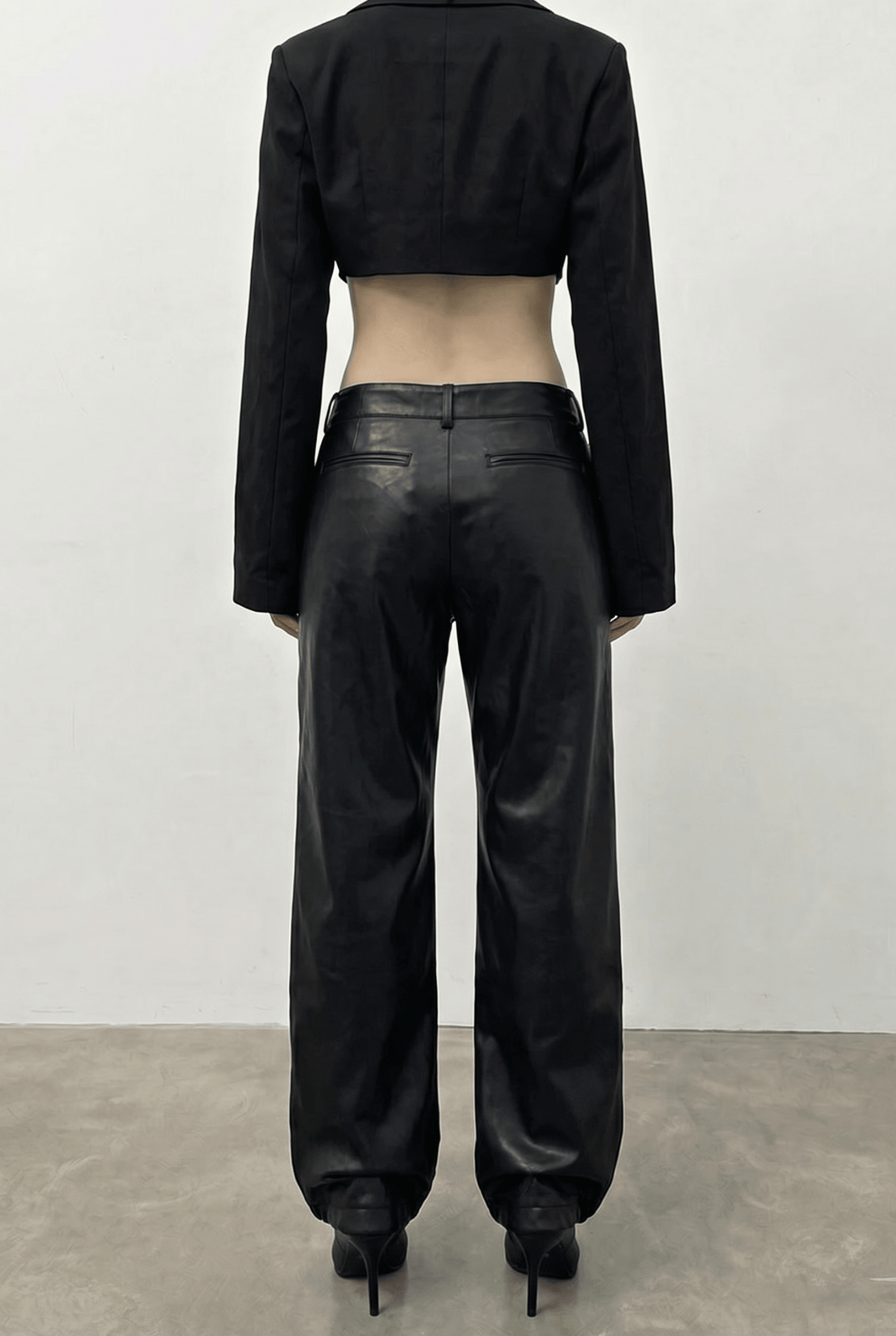 Black Lilith Flared Leather Pants - BEEGLEE