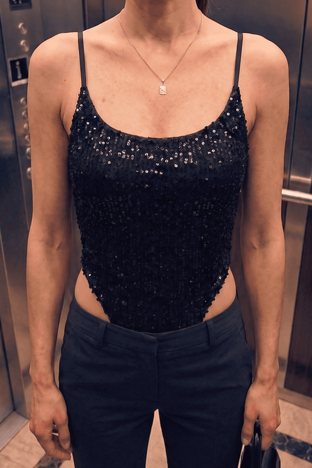 Black Muse Sequin Bodysuit - BEEGLEE