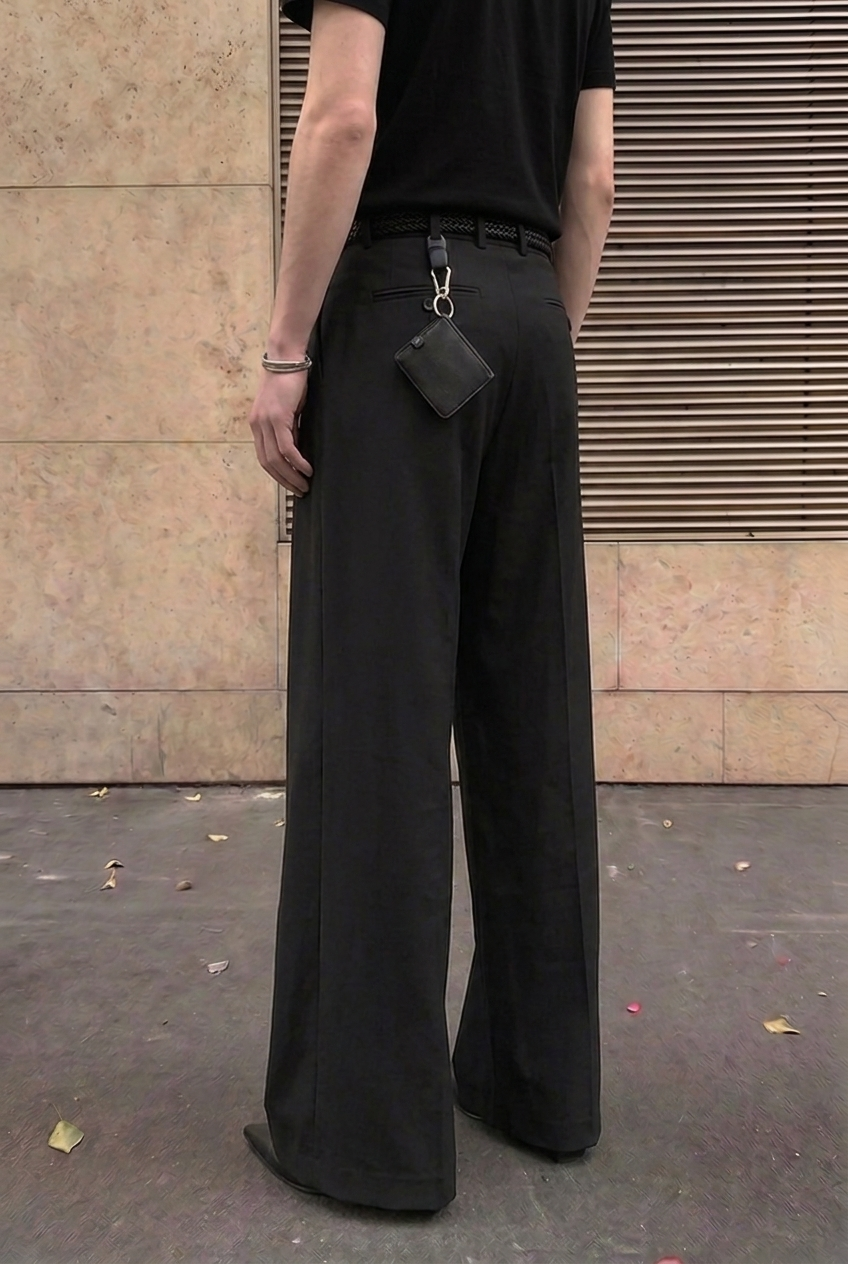 Black Myself Pants — back, welt pockets