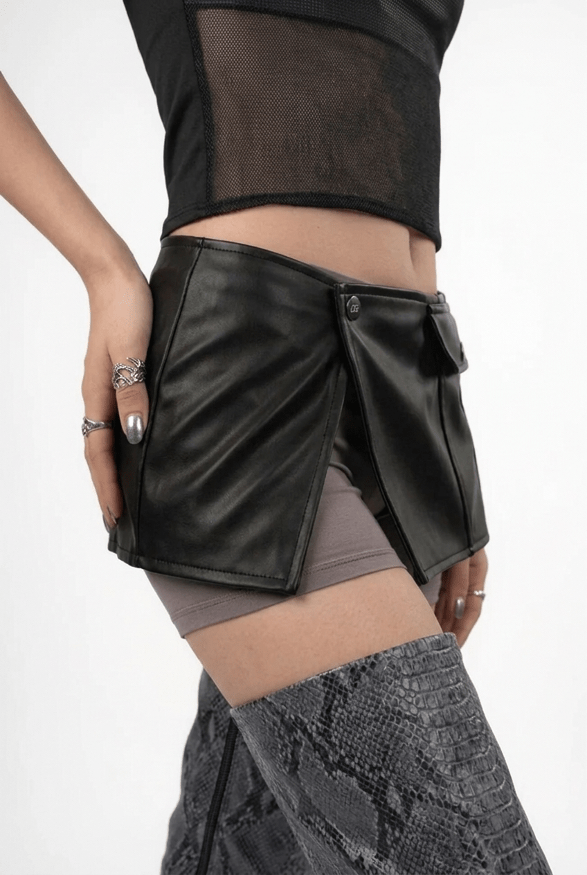 Black Noir Leather Belt - BEEGLEE