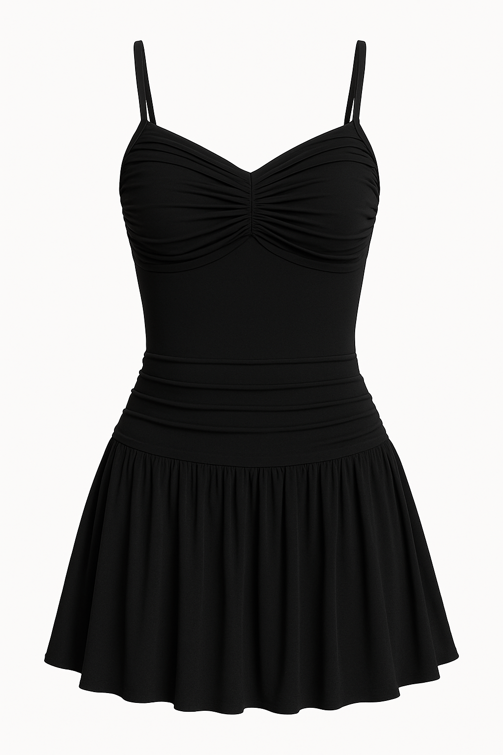 Black Nova Ruched Dress - BEEGLEE