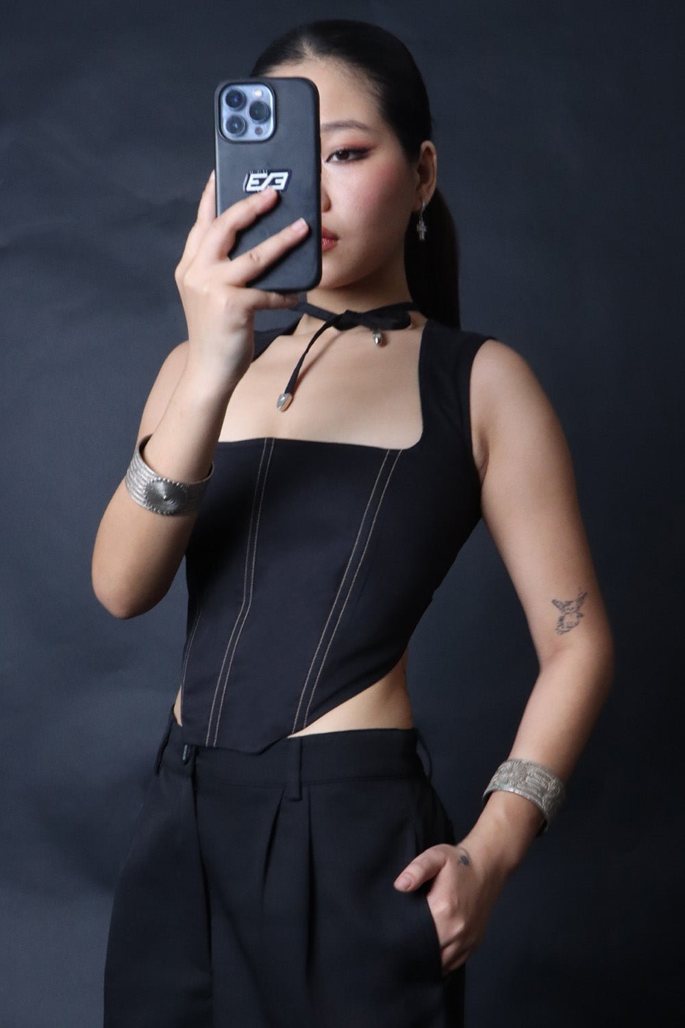 Black Overtime Backless Corset - BEEGLEE