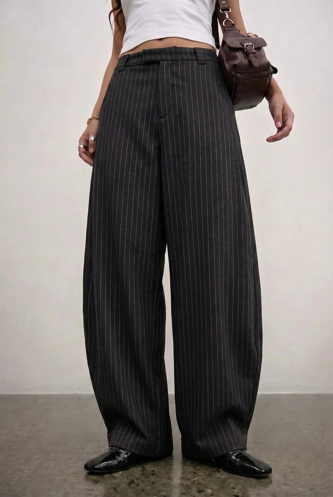Black Payroll Pinstripe Trouser | Lightw...