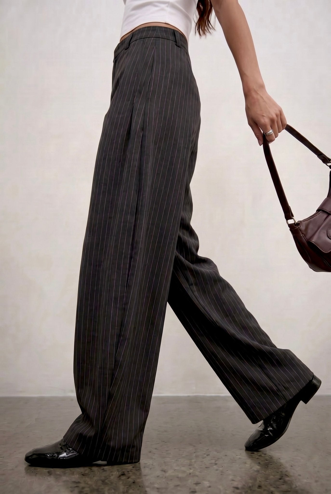 Black Payroll Pinstripe Trouser - BEEGLEE